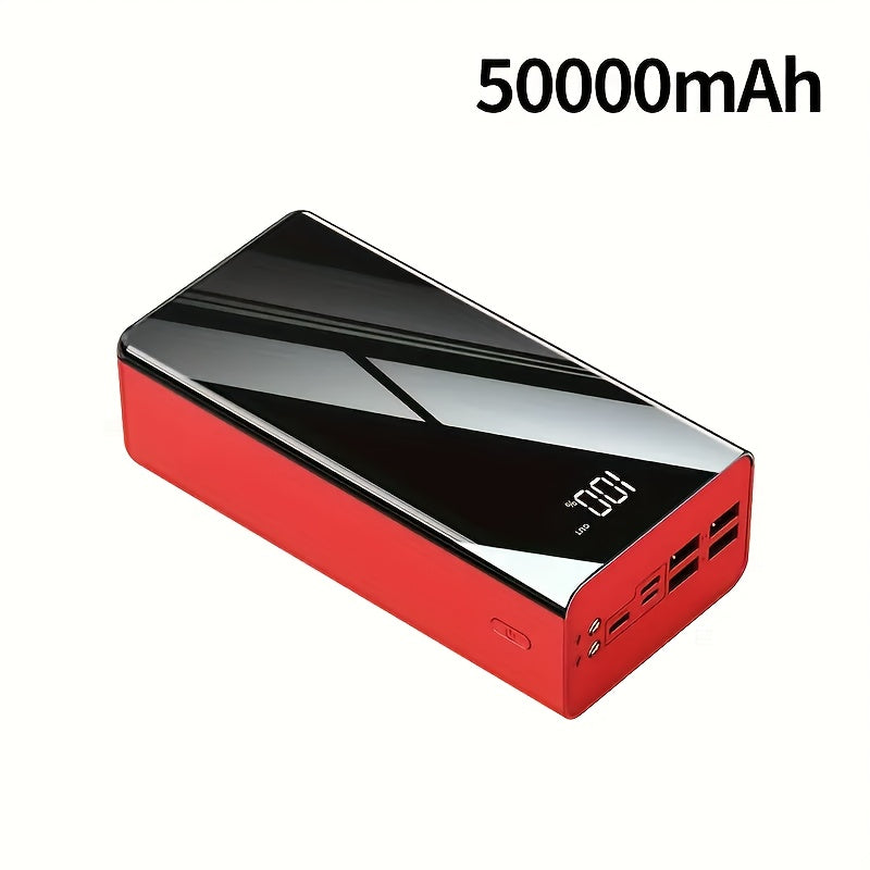 High Capacity 50000mAh Power Bank Multi-Port Fast Charging – Dual USB & Type-C Output, LED Flashlight, Power Indicator, Portable Backup Battery Pack for iPhone Android Outdoor Camping Travel Emergency