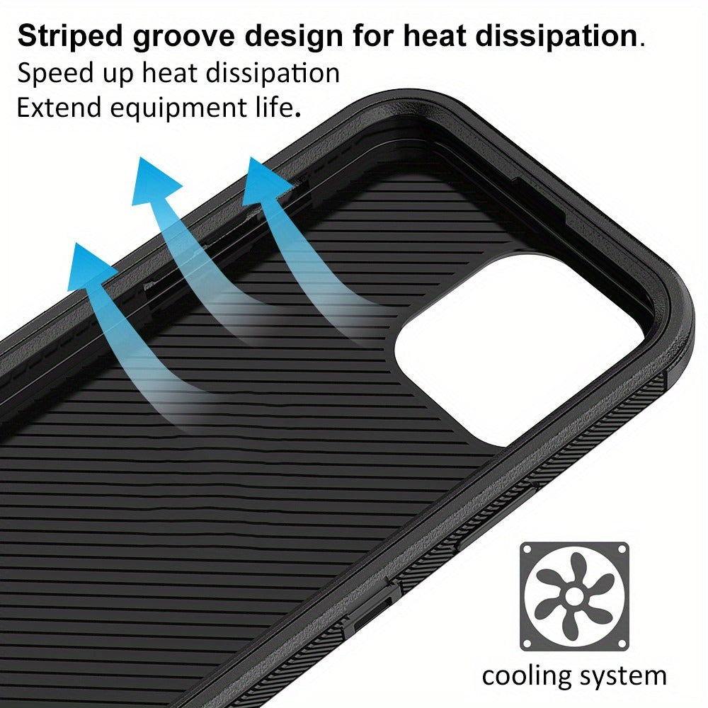 Shockproof Armor iPhone 14 Case Heavy Duty TPU PC Dual Layer Drop Protection Rugged Cover for iPhone 14 Pro Max 14 Plus 14 Pro 14 Wireless Charging Compatible – 3 Colors Black Orange Blue