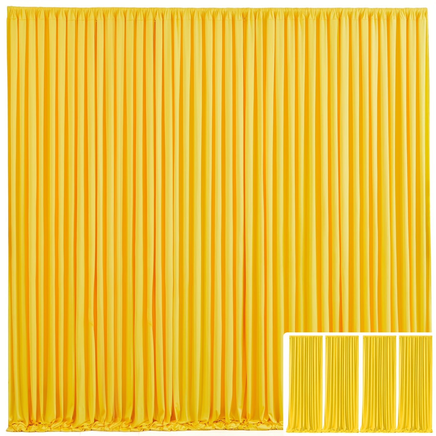 Backdrop Curtains 4 Pack 59x118 Inch – Wrinkle-Resistant Non-Transparent Party Decoration Fabric with Pole Pocket, Machine Washable & Reusable for Wedding, Birthday, Christening, Graduation & Holiday Events
