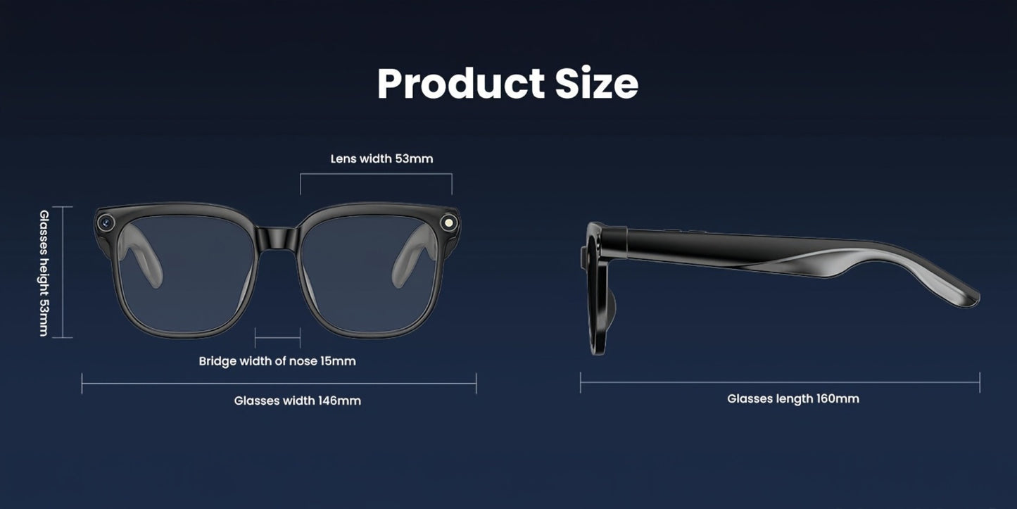 AI Translation Glasses with Camera 8MP HD Video & Photochromic Lenses – Voice Assistant | Object Recognition | Hands-Free Music & Calls | Wireless Smart Eyewear for Travel Business Daily Use | Tech Gift