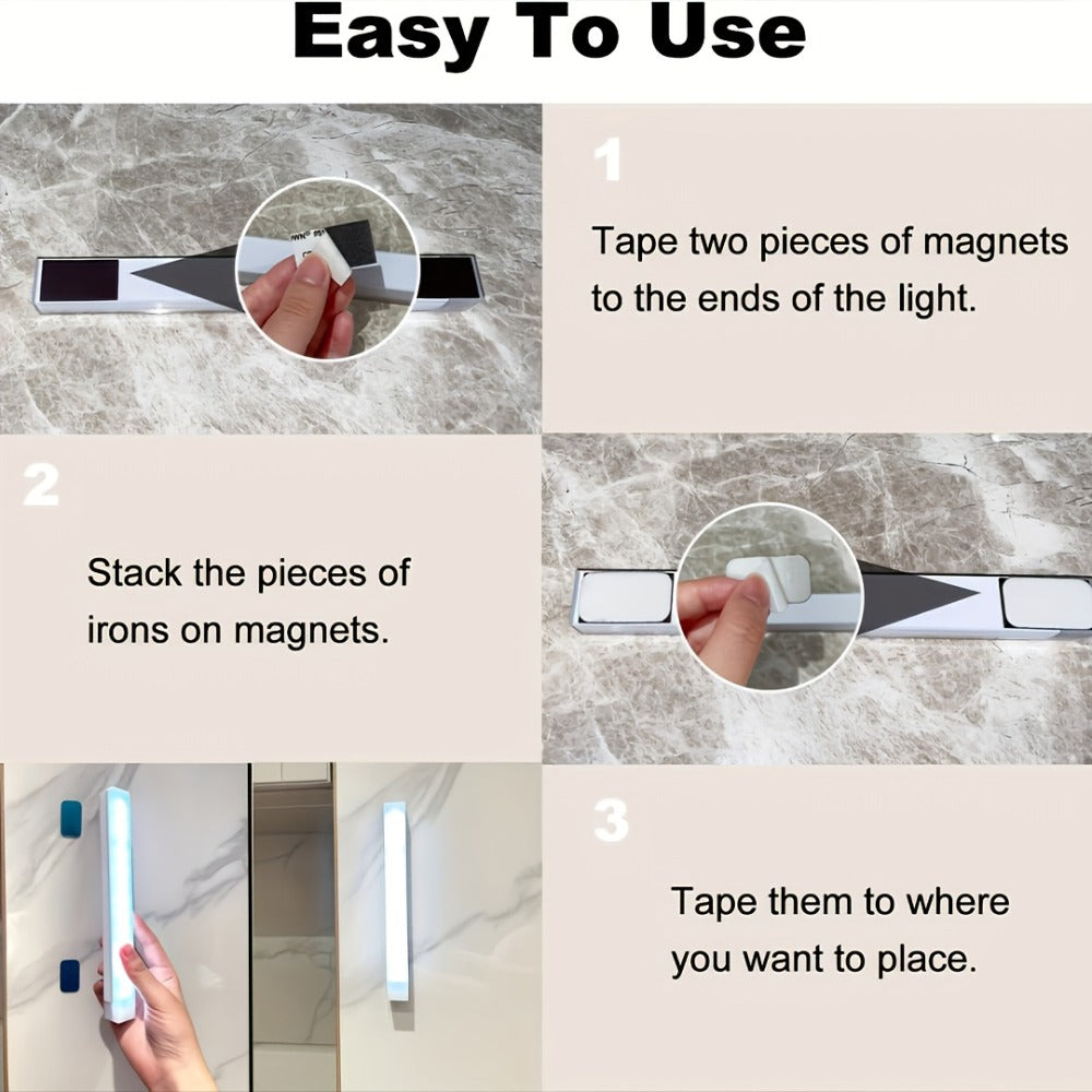 Motion Sensor Cabinet Light 6 Pack Wireless - USB Rechargeable 800mAh LED Night Light, 3 Brightness Modes, Adhesive Mount for Kitchen, Bedroom, Stairs, Closet, Hallway & Home Office