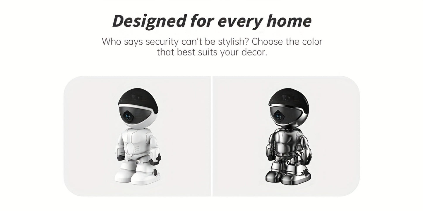 3MP 360° Robot Security Camera Indoor, WiFi Smart Home Camera with Auto Motion Tracking, Two-Way Audio, IR Night Vision, Alexa Compatible, Wireless Surveillance for Baby Pet Elderly Home Monitoring