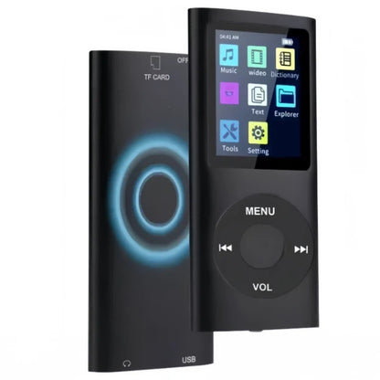 MP3 Player with 64GB Expandable Storage, 8-Hour Battery, Lossless FLAC HiFi Audio, Voice Recorder, E-Book Reader, Photo & Video Viewer, Aluminum Alloy Body, No Bluetooth, Wired Earphone Included