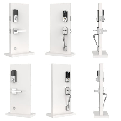 SMONET Smart Deadbolt Lock Set with Handle - Fingerprint, Bluetooth App & Keypad, Auto-Lock, Keyless Entry for Home, Office, Airbnb & Hotel, Oil Rubbed Bronze, Black & Silver