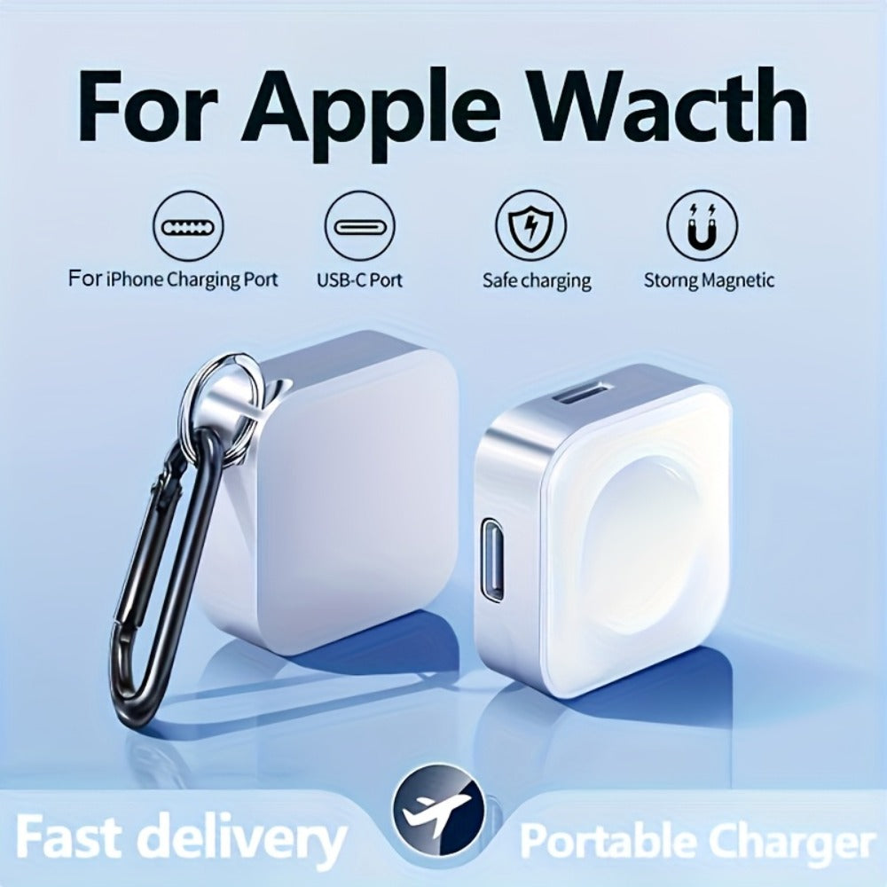 Apple Watch Magnetic Charging Cable Portable Charger, Compatible with iWatch Ultra 2 Series 10 9 8 7 6 SE SE2, USB-A Adapter Magnetic Docking, Compact Travel & Bedside Smartwatch Charger – 6 Colors Available