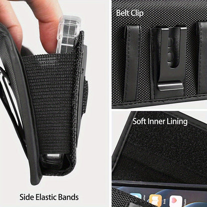 Heavy Duty iPhone Belt Clip Holster Case with Card Holder Rotating Clip Secure Snap Closure Durable Pouch for iPhone 17 Pro Max 17 Pro 17 Air 16E Plus Series – Men Outdoor Work Carry