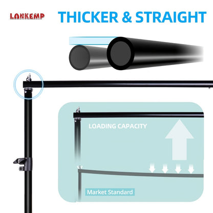 Backdrop Stand 7x7ft Adjustable Background Stand for Photography Photo Booth Party Projector Screen Streaming Portraits Photobooth Props