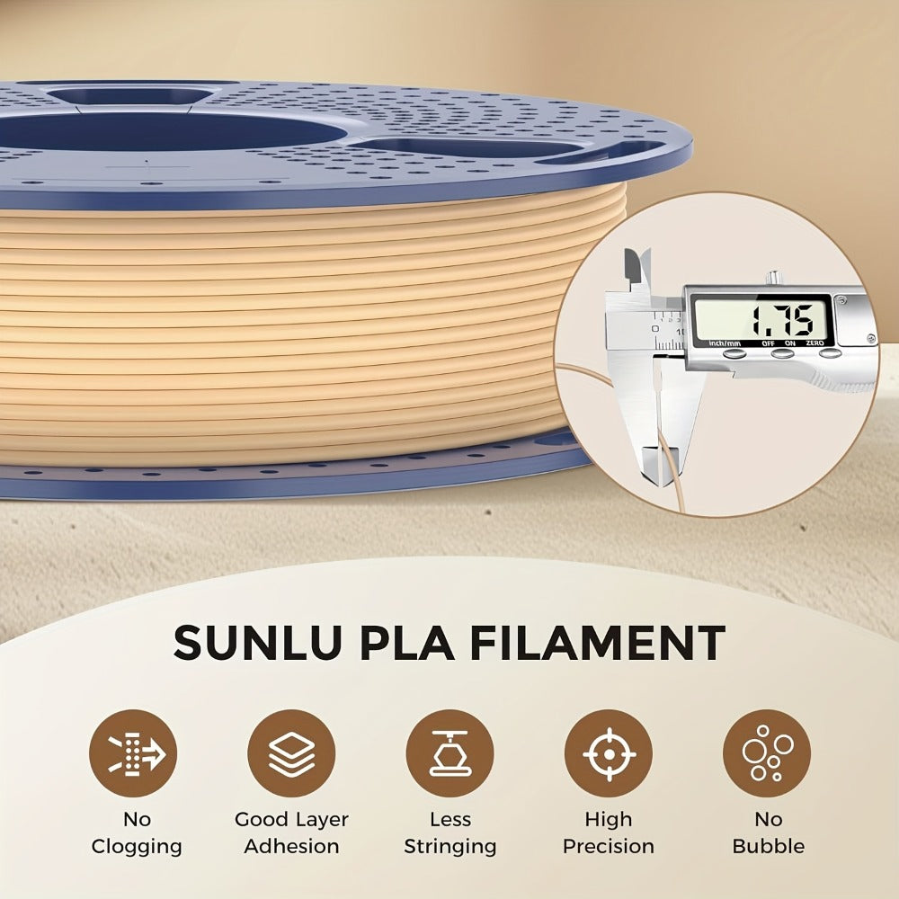 Wood PLA Filament Bundle 4 Rolls 1.75mm 250g Each – SUNLU Walnut Logs Cherry Maple Neatly Wound Individually Vacuum Packed | Wood Fiber PLA for FDM 3D Printers Home Decor Beginner Bundle