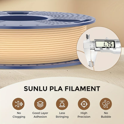 Wood PLA Filament Bundle 4 Rolls 1.75mm 250g Each – SUNLU Walnut Logs Cherry Maple Neatly Wound Individually Vacuum Packed | Wood Fiber PLA for FDM 3D Printers Home Decor Beginner Bundle