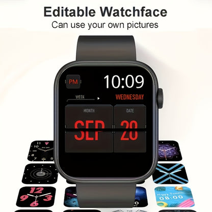 Full Touch Screen Smartwatch 95% Screen Coverage Customizable Watch Dials – 1.83" TFT Wireless Calling SMS Reminders Multiple Sport Modes Compatible with Android iPhone Unisex Black Pink Gift
