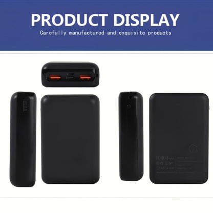 Dual USB Output Power Bank 10000mAh 5V 3A Polymer Lithium Rechargeable Battery Pack for Heated Clothing Heated Jacket Vest Hoodie Pants USB-C Micro Input LED Indicator Compact Portable Charger