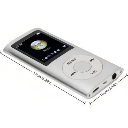 MP3 Player with 64GB Expandable Storage, 8-Hour Battery, Lossless FLAC HiFi Audio, Voice Recorder, E-Book Reader, Photo & Video Viewer, Aluminum Alloy Body, No Bluetooth, Wired Earphone Included