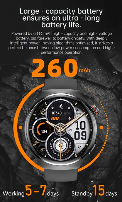 Hexagonal Bezel Smartwatch for Men HD TFT Display 150+ Sports Modes AI Voice Control 100+ Watch Faces Wireless Calling Weather Forecast Activity Tracker Compatible with Android iOS – Black Silver