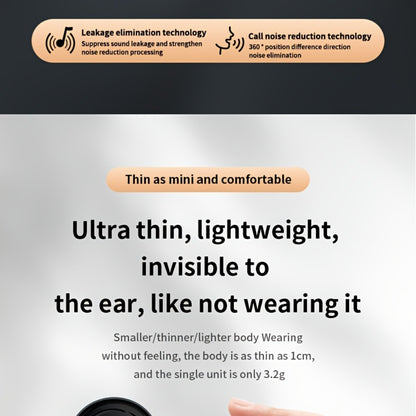 Invisible Sleep Earbuds TWS Hi-Fi Stereo Wireless Bluetooth Digital Screen Ultra-Long Battery 3 Colors for Android Apple Samsung All Smartphones Cycling Running Sports