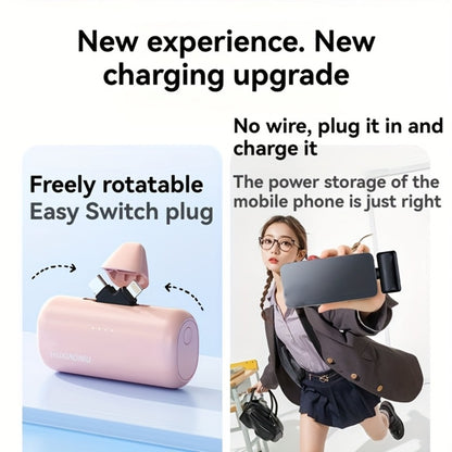 5000mAh iPhone Power Bank 2-in-1 Connector LCD Display Slim Portable Charger Compatible with iPhone 17 16 15 14 13 12 11 – Small Compact External Battery Pack 5V 2A Fast Charge