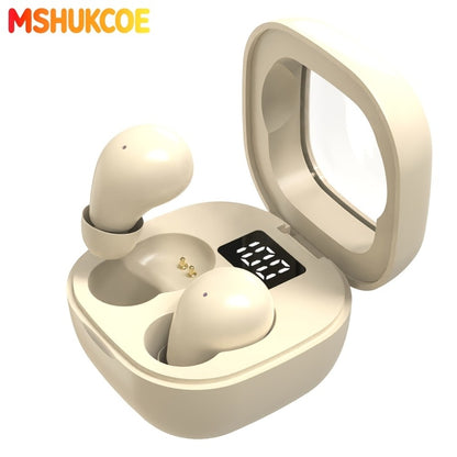 MSHUKCOE Ultra Thin Sleep Earbuds Low Latency Sleep Game Mode, Dual Noise Reduction 6D Bass HiFi Invisible In-Ear Wireless Earphones Ultra Long Battery Life, Birthday Gift