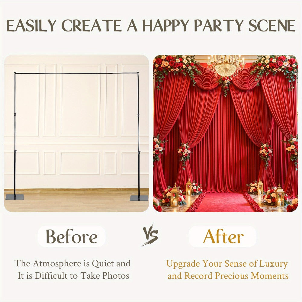 Photography Backdrop 4-Pack 5x10ft Polyester Spandex Background Cloth | Wrinkle-Resistant, Soft & Smooth with Pole Pockets | Wedding, Birthday, Banquet, Party & Event Decoration Curtains