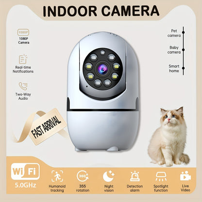 Indoor Security Camera 4 Pack Alexa Compatible 355 Pan Tilt Night Vision Motion Detection Two-Way Talk Baby Pet Monitor Dual Band 2.4G 5GHz WiFi Cloud 256GB SD Card