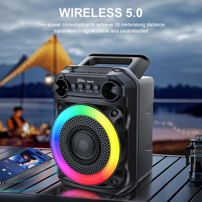 Portable Wireless Karaoke Speaker with Microphone & Bass Boost, TWS Stereo Sound, TF/SD Card Player, Type-C Charging, PA System for Outdoor Street Karaoke Parties Singing Computer DVD