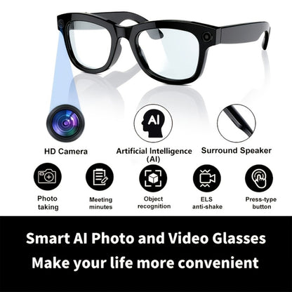 AI Voice Control Camera Glasses 8MP Ultra-Wide HD 1080P – Bluetooth 5.4, WiFi, Immersive Audio, Blue Light Blocking, 4H Playtime, Sunglasses & Clear Lens for Men Women