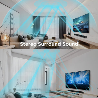 2-in-1 Separable TV Soundbar with Subwoofer – Surround Home Theater Sound Bar for Smart TV, ARC, Optical & AUX Connection, DSP Technology, Infrared Remote Control, Wireless Speaker System