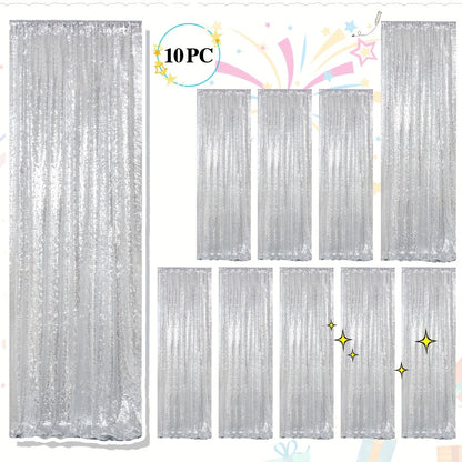 Sequin Backdrop Curtains 2FTx8FT Glitter Photography Background Panels for Party Wedding Birthday Stage Decoration Gold Yellow Shimmer Curtain Set 4 6 10 Panels Available