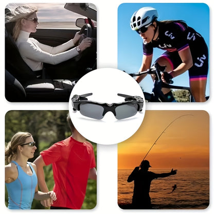 Audio Glasses 2-in-1 Wireless Headphone Sunglasses with Microphone, Fashion Smart Eyewear Bluetooth Earphones for Music Calls Outdoor Sports Travel Daily Use iPhone Android