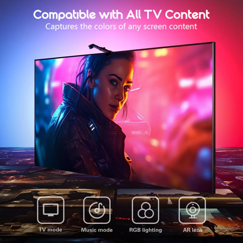 TV Backlight LED Strip Lights RGB 12.5ft - USB Powered Bias Lighting for 35-80 Inch TVs, Adjustable Color & Brightness with Remote Control, Gaming Home Theater Movie Room Ambient Light
