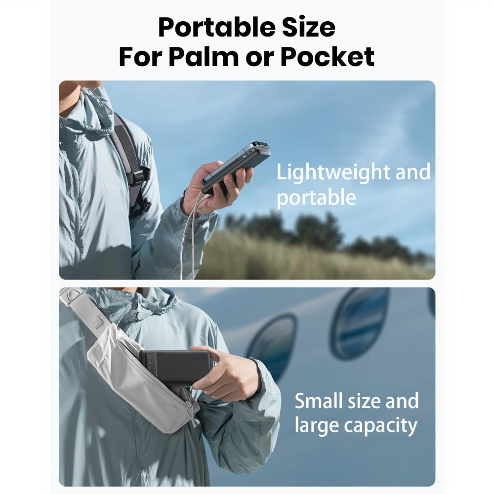 20000mAh Portable Power Bank Dual USB Output with LED & Digital Display – 5V 2.1A Charger, USB-C & Micro Input, Safe Polymer Lithium Battery for iPhone, Android & All Mobile Devices