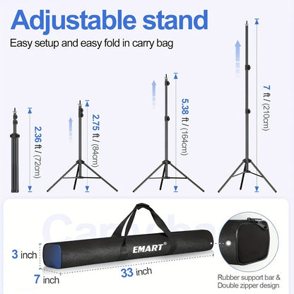 10x7ft Photo Video Studio Backdrop Stand System Kit with Carrying Bag | Adjustable Background Support for Photography, Wedding, Party Decoration & Portrait Studio