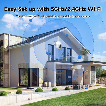 2-Pack Indoor Security Camera 2K QHD, Dual-Band 2.4/5GHz WiFi, 355° Pan PTZ, AI Motion Tracking, Full-Color Night Vision, Two-Way Audio, SD & Cloud Storage – Baby Monitor Pet Cam Home Surveillance