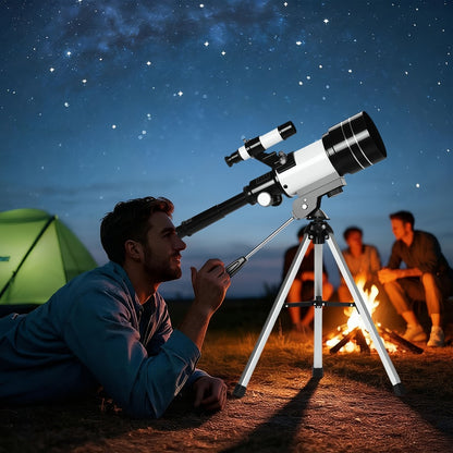 150X Telescope 70mm Aperture for Adults High Power Portable Monocular with Tripod Phone Holder Eyepiece Barlow Lens for Stargazing Nature Viewing Bird Watching Education Gift