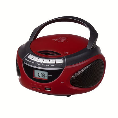 Portable CD Player Boombox with AM FM Radio Dual Stereo Speakers, Aux Input USB TF Card MP3 Player, Earphone Jack, A-B Repeat, Plug & Play 120V, Multi-Function Home & Outdoor CD Boombox