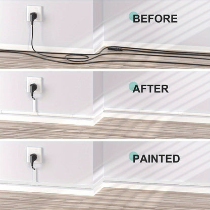 Wire Hider for Wall 15-Pack – 236 Inch No-Drill Paintable PVC Cord Cover | Conceals 3-4 Wires, TV Wall Mount & Home Office Cable Management, Black & Beige
