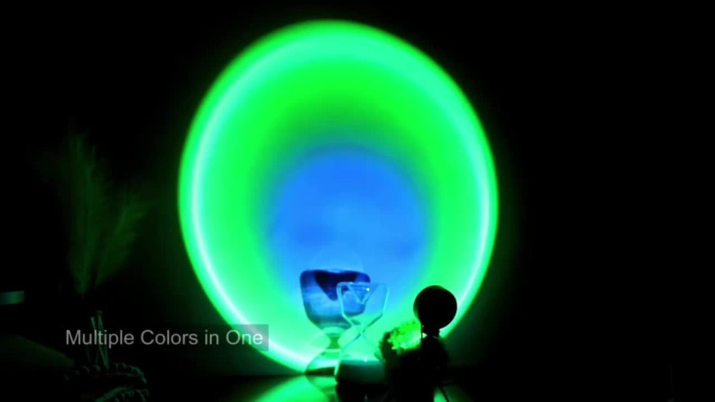 RGB Sunset Lamp Projection with Stand & Remote Control – USB Color Changing Sunset Light for Bedroom, Photography, TikTok, Aesthetic Room Decor & Laptop Compatible