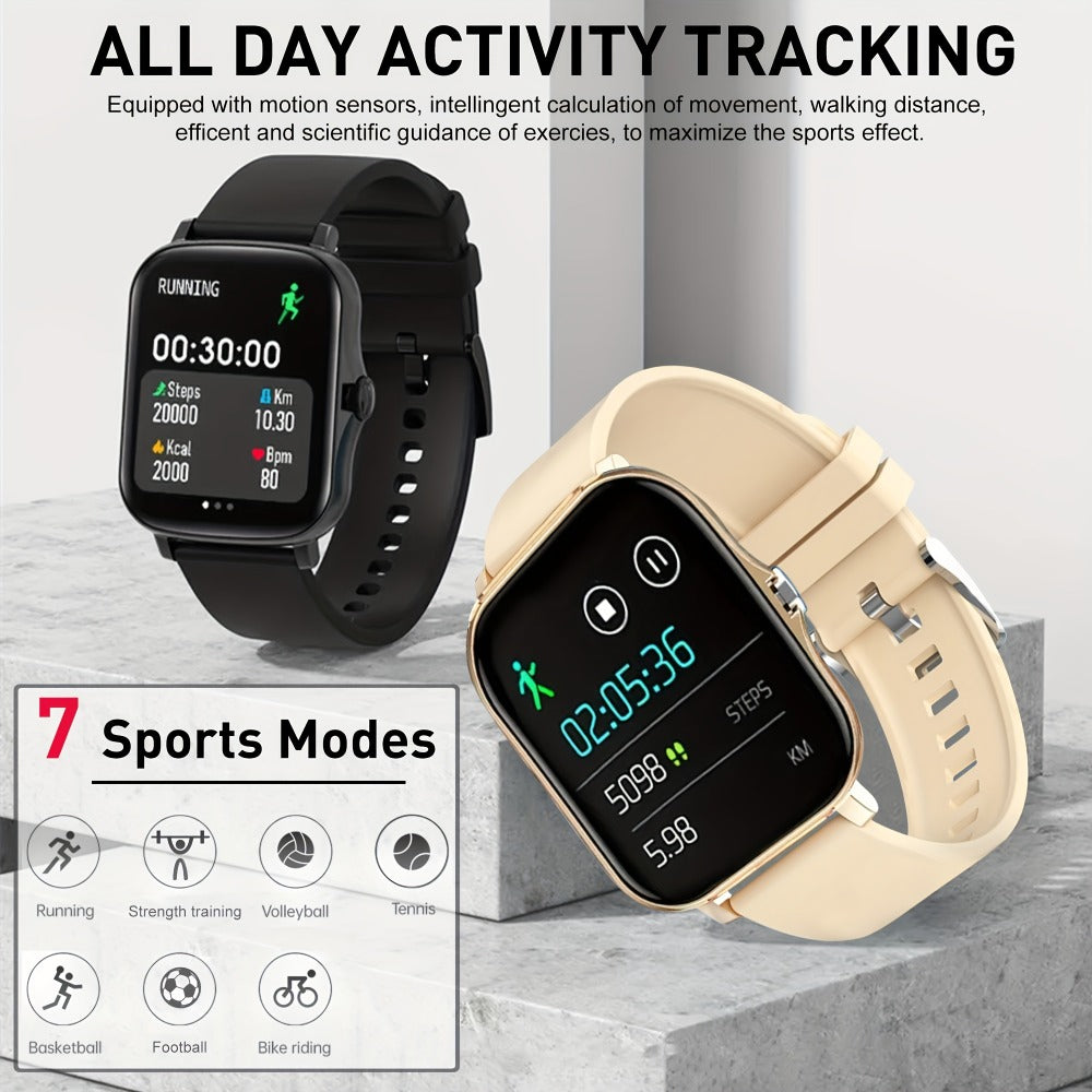 Large Screen Smart Watch with HD Voice Calling, Unisex Bluetooth Smartwatch, Message Reminder, Multiple Sport Modes, Heart Rate Sleep Tracker, Compatible with iPhone & Android – Outdoor Daily Wear Gift Watch 8 Colors