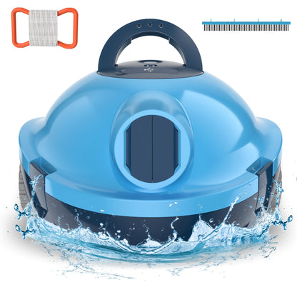 Cordless Robotic Pool Cleaner with 90-Min Runtime – Self-Parking Auto Vacuum | Floating Bracelet Retrieval | Covers 65Ft / 1100 Sq Ft | Lightweight for Above Ground & In-Ground Flat Bottom Pools | 5 Colors
