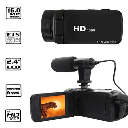 1080P Digital Camera with 2.7" Rotatable Screen 16x Zoom Built-in Mic & Fill Light – 16MP CMOS, 32GB Card, Webcam Function, Self-Timer for Travel, Vlogging, Wedding, Campus & Daily Photography | Gift