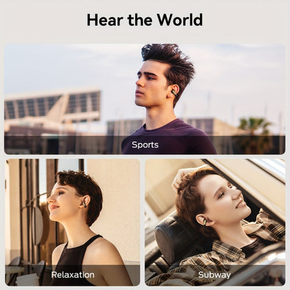 Open-Back Clip-On Wireless Earbuds Environmental Noise Cancellation Touch Control Wireless Charging Case Situational Awareness Natural Sound Bluetooth Headphones