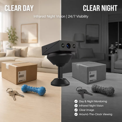 Mini Security Camera No WiFi No Internet Needed, Full HD 1080P Wireless Indoor Camera Built-In AP Hotspot, Night Vision, Motion Detection, Voice Recording, Cloud Storage – Home Garage Baby Pet Monitor