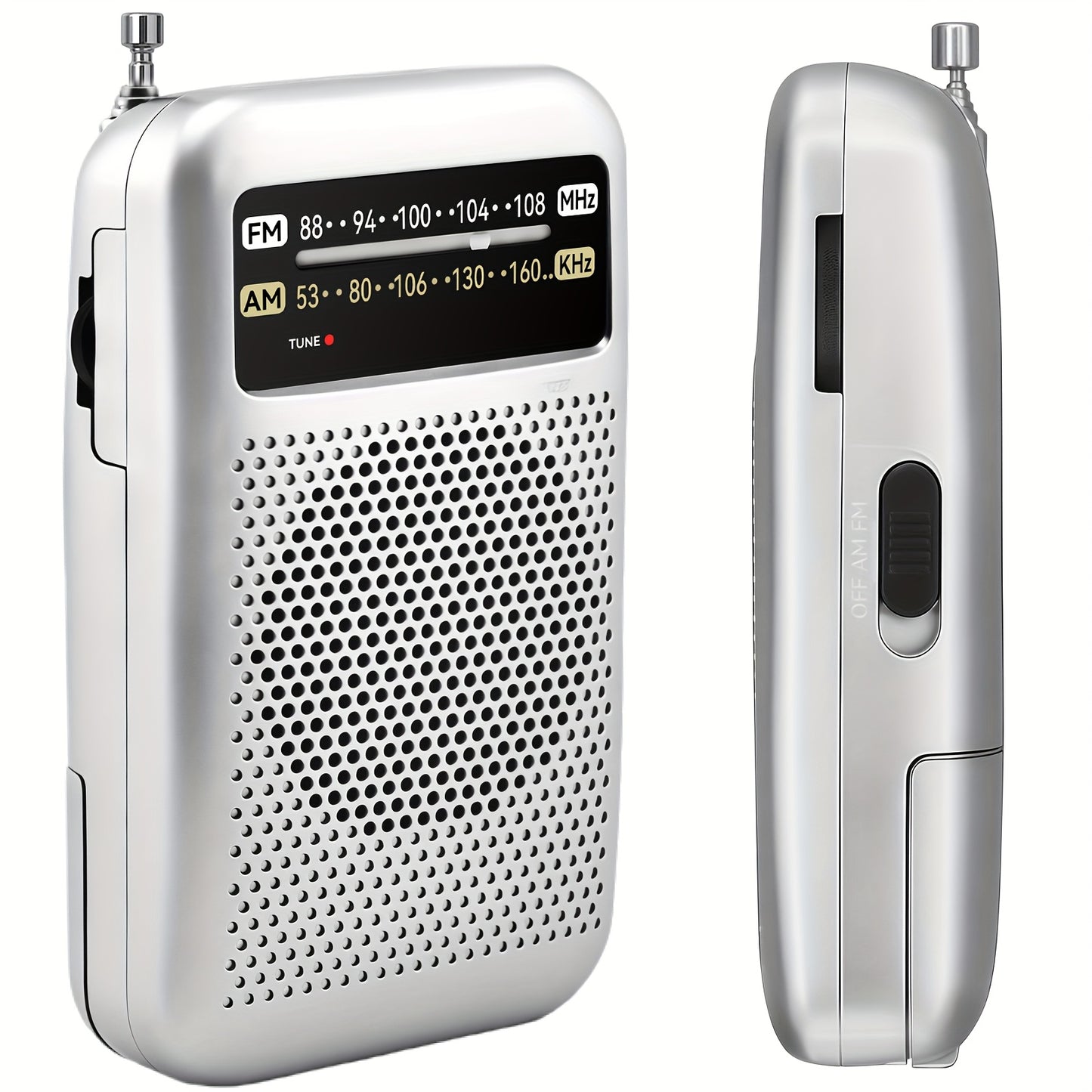 Qoosea Portable AM FM Radio with Long-Distance Reception, Handheld Transistor Radio with Crystal Clear Speaker, Battery Operated 2AA – Compact Emergency Radio for Outdoor, Camping, Travel, Home & Disaster Preparedness