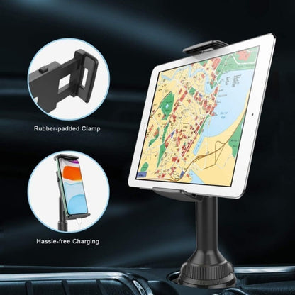 Car Headrest Tablet Holder Adjustable Clamp Mount for iPad iPhone Android Tablets 4.3-11 Inch Universal Backseat Tablet Stand 10.57 Inch Height Adjustable Arm Road Trip Travel Companion Black