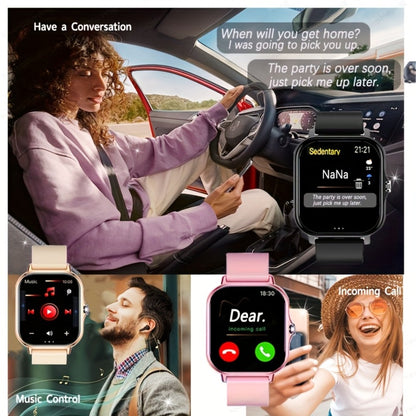 GPS Smartwatch 1.83 Inch Full Touch Screen Fitness Tracker with Calling Navigation Multi-Sport Modes Remote Camera Music Player USB Rechargeable Dual TPU Straps Men Women Android iPhone – Silver Black Pink