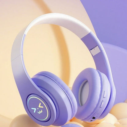 Noise Cancelling Wireless Bluetooth Headphones Over-Ear Bluetooth 5.3 Foldable Portable Headset Built-in Mic Long Battery Life for Studying Gaming Sports Travel Pink Green Blue
