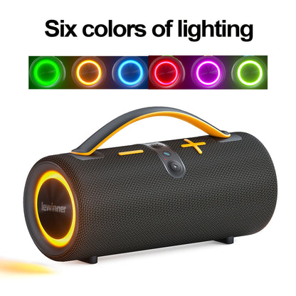 Portable Outdoor Bluetooth Speaker 60W High-Power Subwoofer – 7-Mode RGB Ambient Lighting, Long Battery Life, Type-C Charging, Loud Wireless Speaker for Family Outdoor Parties & Camping