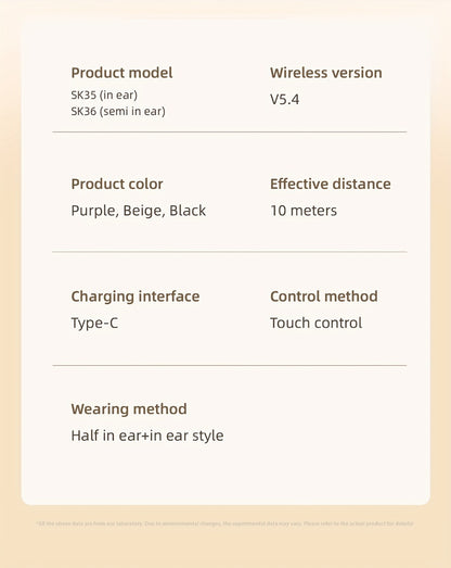 MSHUKCOE 2in1 Sleep Earbuds Invisible Mini Noise Cancelling, 6D HiFi Sound Effect Low Bass Wireless Headphones Long Battery Life, Comfortable Wear for Leisure Office Classroom, Birthday Gift