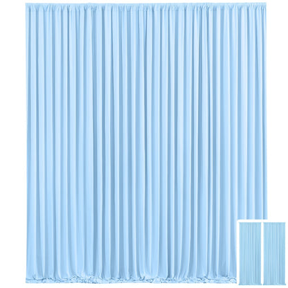 Party Backdrop Curtains 2pcs 7.2x10FT Non-Transparent Wrinkle-Free with Poles for Wedding Birthday Bridal Shower Christening Graduation Prom Holiday Photo Booth Decoration
