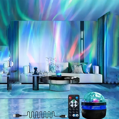 Multicolor LED Water Ripple Night Light USB Plug-and-Play with Remote Control – Color Changing Ambient Projection Lamp for Living Room, Bedroom, Holiday Party & Home Decor