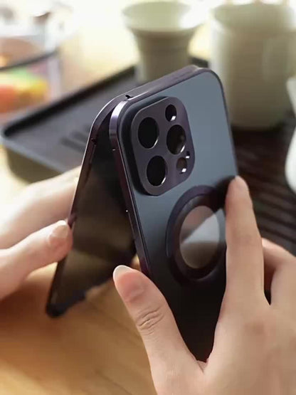 iPhone Anti-Spy Magnetic 2-in-1 Phone Case with All-Round Lens Protection – Complete Drop Protection Cover for iPhone 12 13 14 15 16 Pro Max Plus | Privacy Shield Slim Fit Design