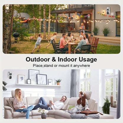 4K Dual Lens Security Camera WiFi Outdoor - 2160P Ultra HD, Dual Band 2.4G & 5GHz, Color Night Vision, Rain Proof, Tamper Detection, Two-Way Audio, Wall Mount for Home Indoor & Outdoor Surveillance